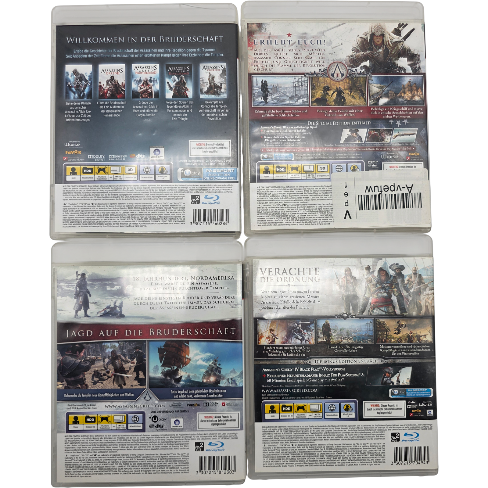 Assassin's Creed 3 & Heritage & Rogue & BlackFlag Bundle