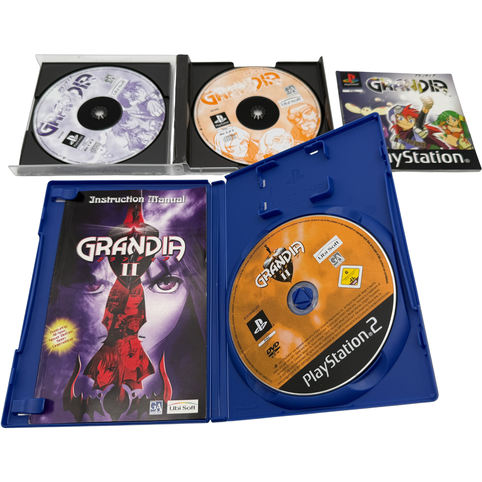 Grandia & Grandia 2 PS1 PS2 Bundle