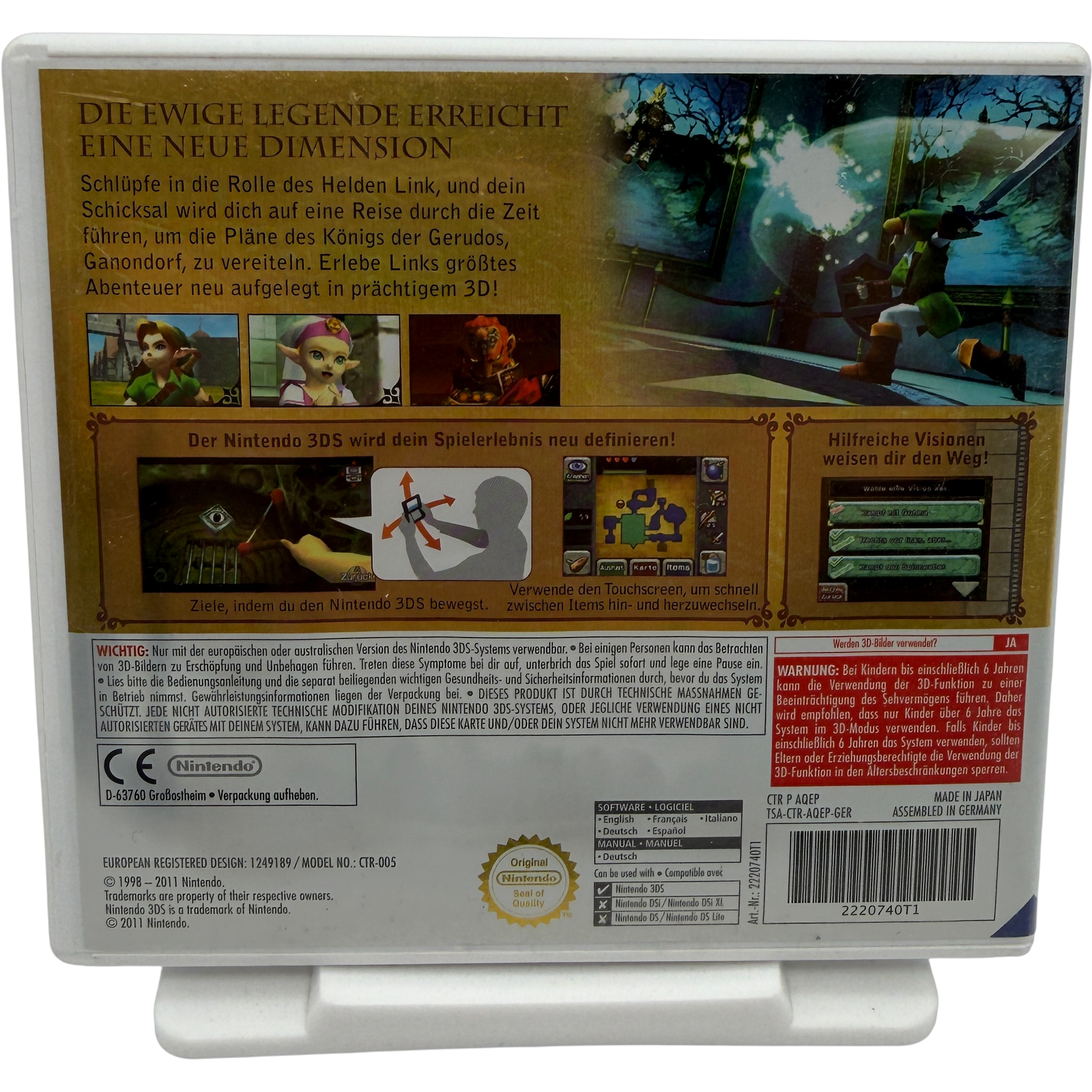 The Legend of Zelda Ocarina of Time 3D - Gold Cover OVP