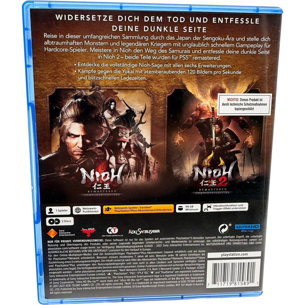 Nioh Collection 1 & 2 Remastered Complete Edition