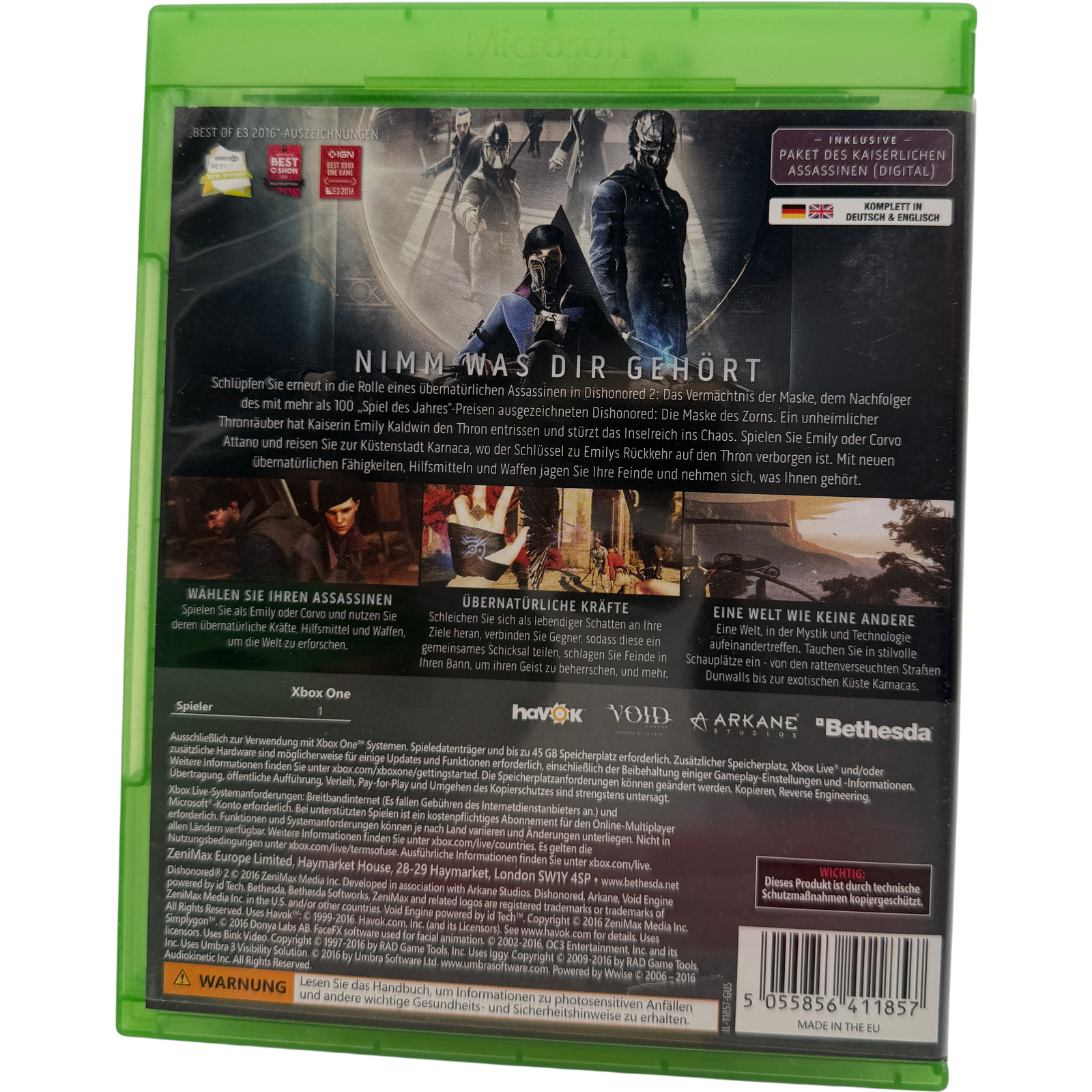 Dishonored 2 Das Vermächtnis der Maske Limited Edition