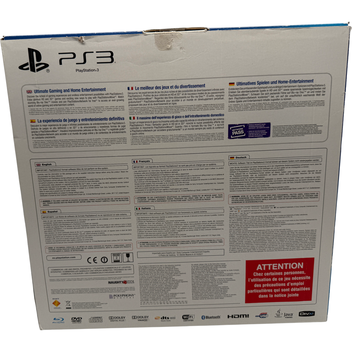 Sony PlayStation 3 Super Slim 500 GB GT5 + Uncharted Special Edition Konsole