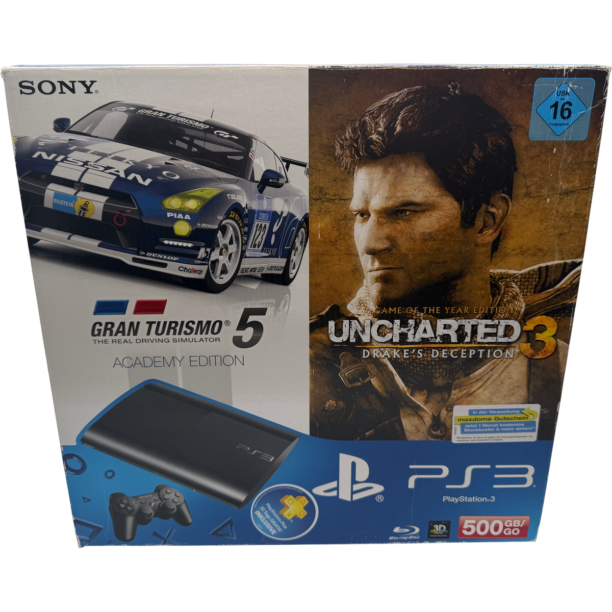 Sony PlayStation 3 Super Slim 500 GB GT5 + Uncharted Special Edition Konsole