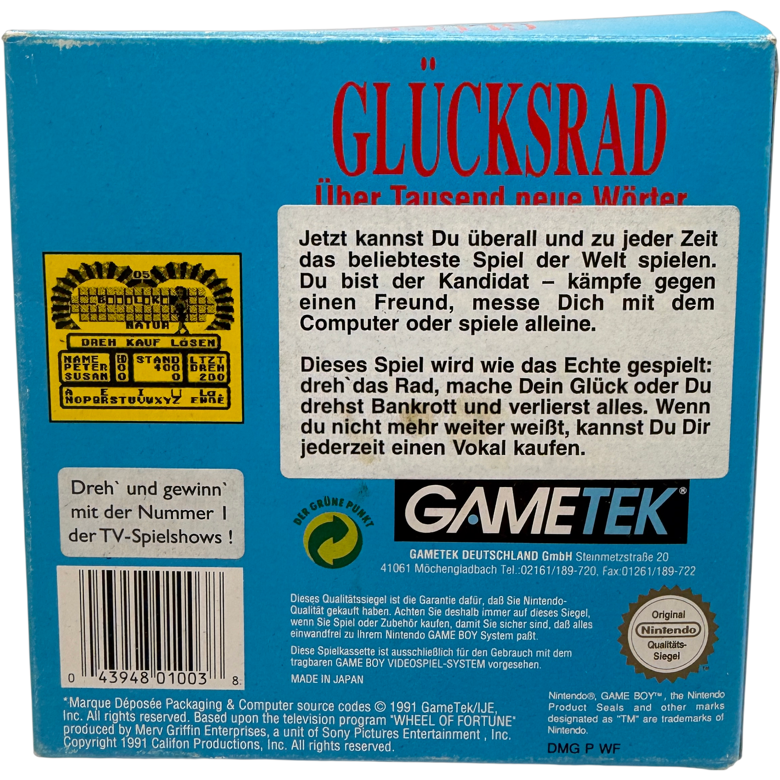 Glücksrad Gameboy GB