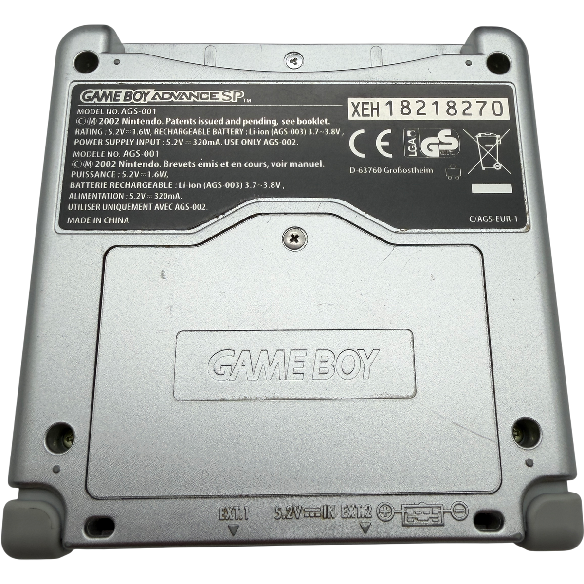 Nintendo Game Boy Advance SP AGS-001 silber Konsole