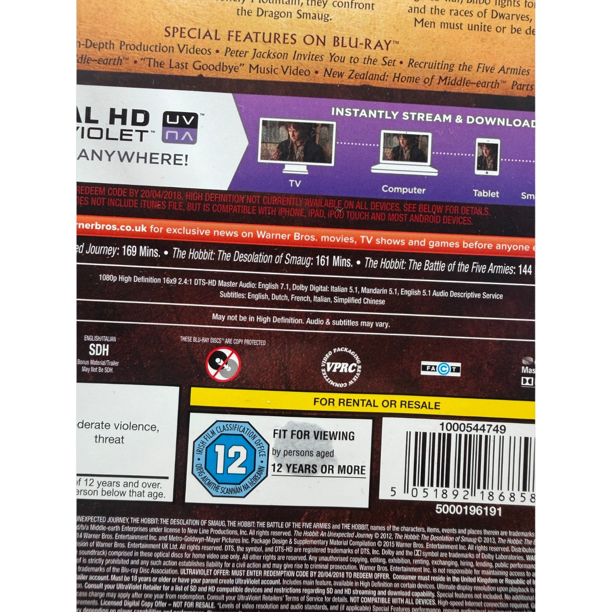 The Hobbit Motion Picture Trilogy Englisch EN