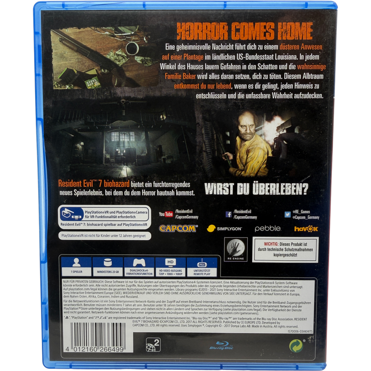 Resident Evil 7 VII - Biohazard - Playstation Hits