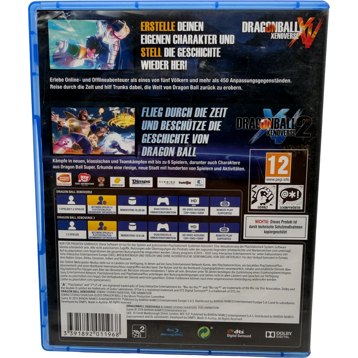Dragonball Z Xenoverse 1 + 2