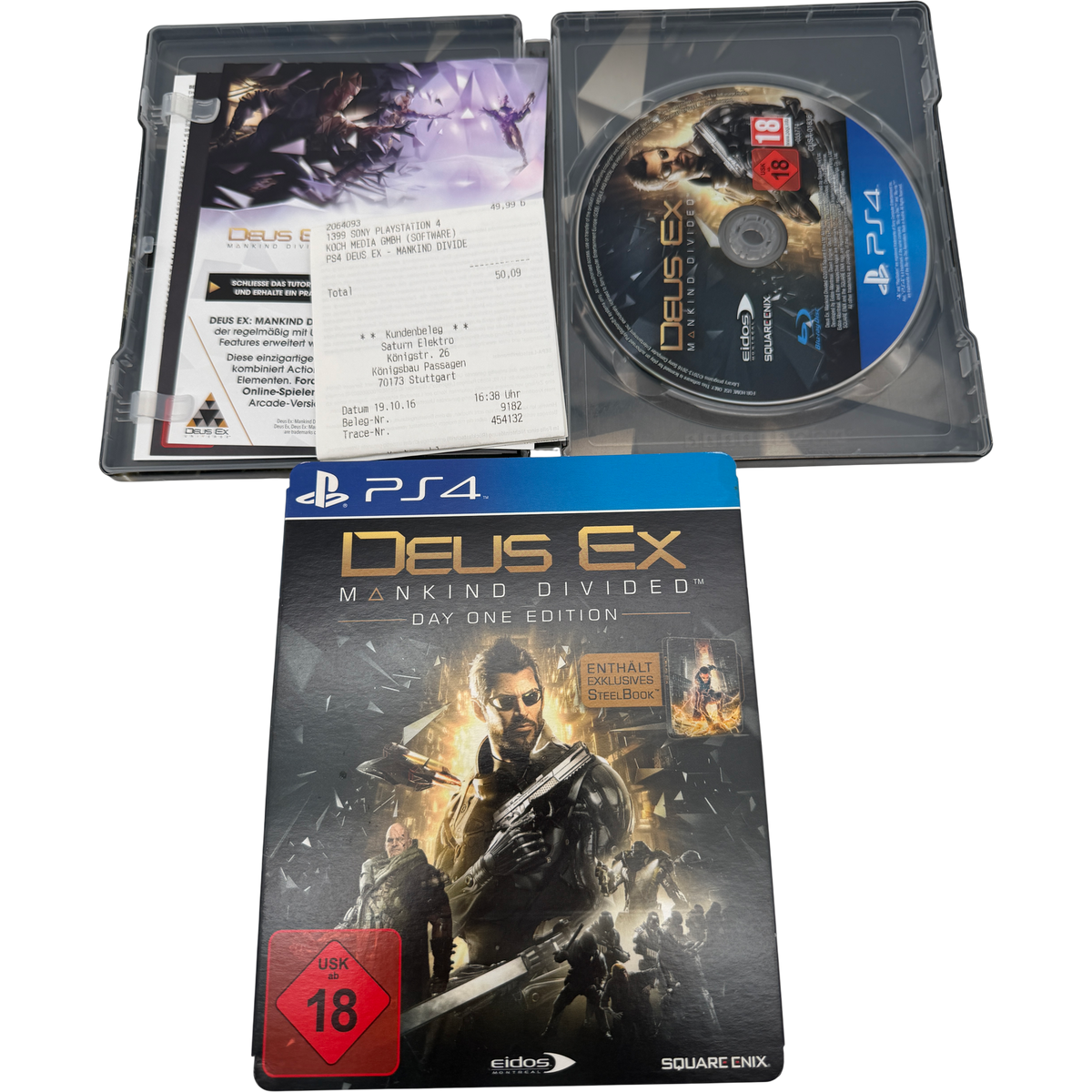 deus ex mankind Divided Day one Edition Steelbook